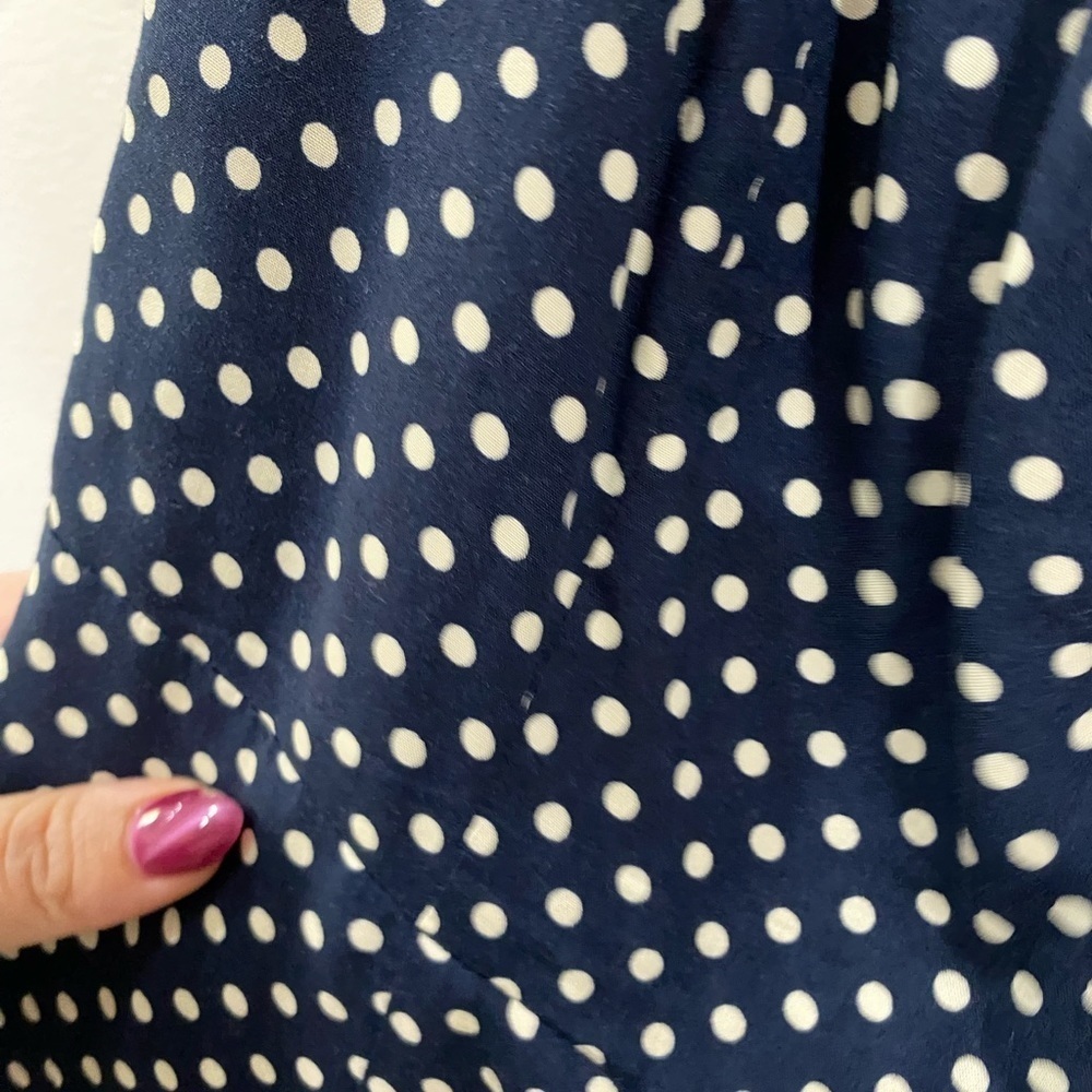 Lulu's Navy Polka Dot Off-Shoulder Maxi Dress - Picture 9 of 11